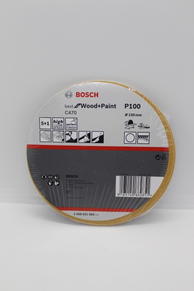 Bosch Schleifpapier 150mm Best for Wood + Paint C470 K100 Set