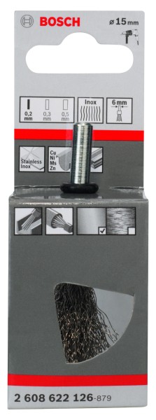 Bosch Pinselbürste Inox 15mm 0,20mm gewellter Stahldraht