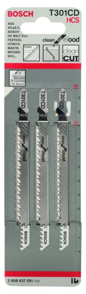 Bosch Stichsägeblatt Clean for Wood T301CD 3er Pack