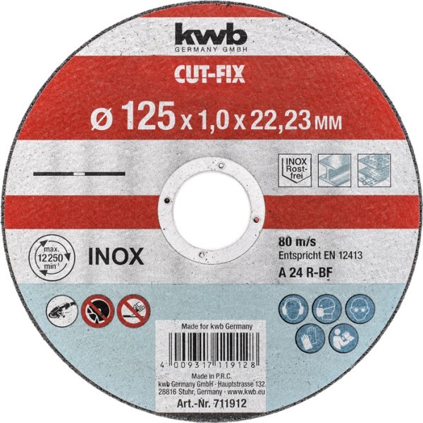 KWB Trennscheibe 125x1,0mm Inox