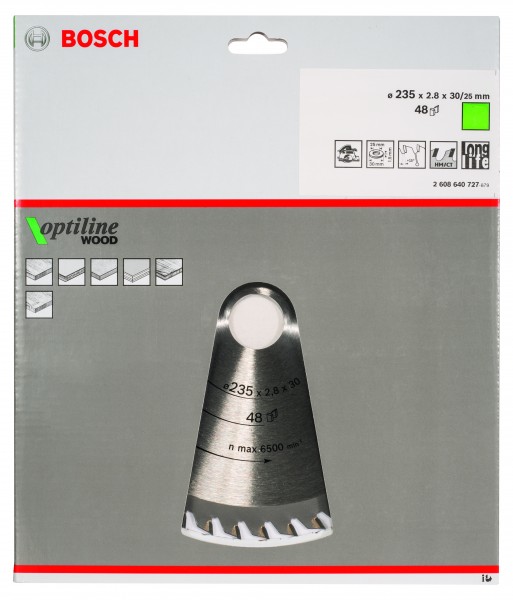 Bosch Kreissägeblatt Optiline Wood 235x30mm Z48