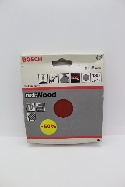 Bosch Schleifpapier 115mm K180 Wood 10er Pack