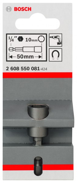 Bosch Steckschlüssel SW 10mm 1/4" 50mm lang