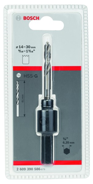 Bosch Lochsägenaufnahme 14-30mm SW1/4" Inkl. HSS-Bohrer