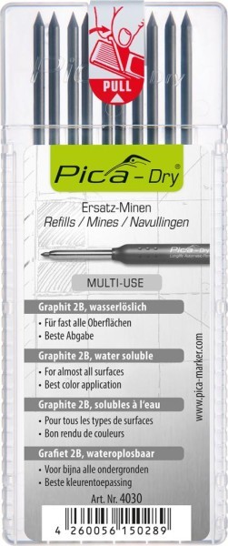 Pica Ersatzminen Graphit für Tieflochmarker Dry 10er Pack
