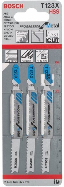 Bosch Stichsägeblatt Progressor for Metal T123X 3er Pack