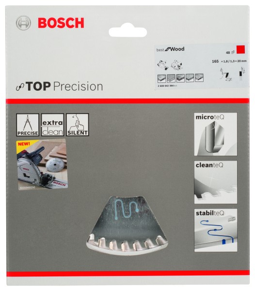 Bosch Kreissägeblatt Top Precision 165x20mm Z48