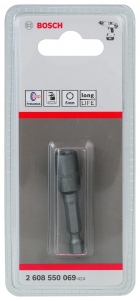 Bosch Steckschlüssel SW 6mm 1/4" 50mm lang