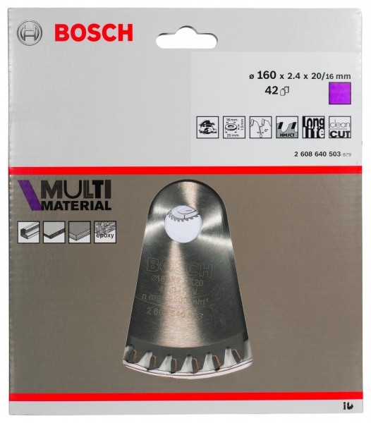 Bosch Kreissägeblatt Multimaterial 160x20mm Z42